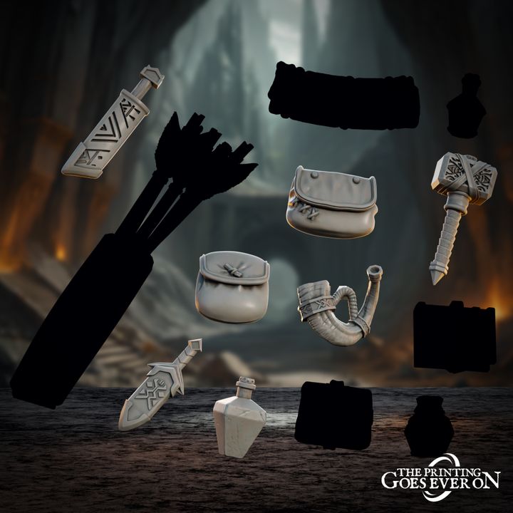 Modular Dwarven Axe Throwers - Presupported image