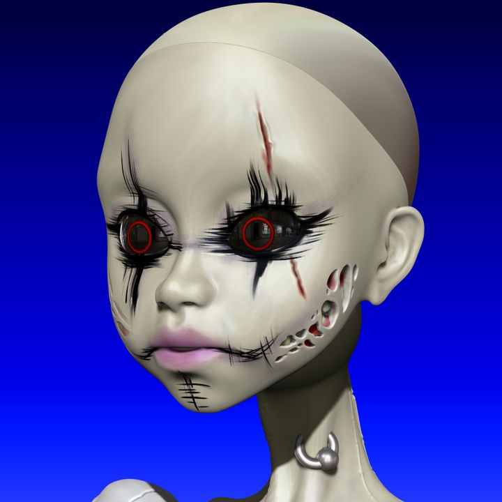 Doll bjd head Zombie walking dead