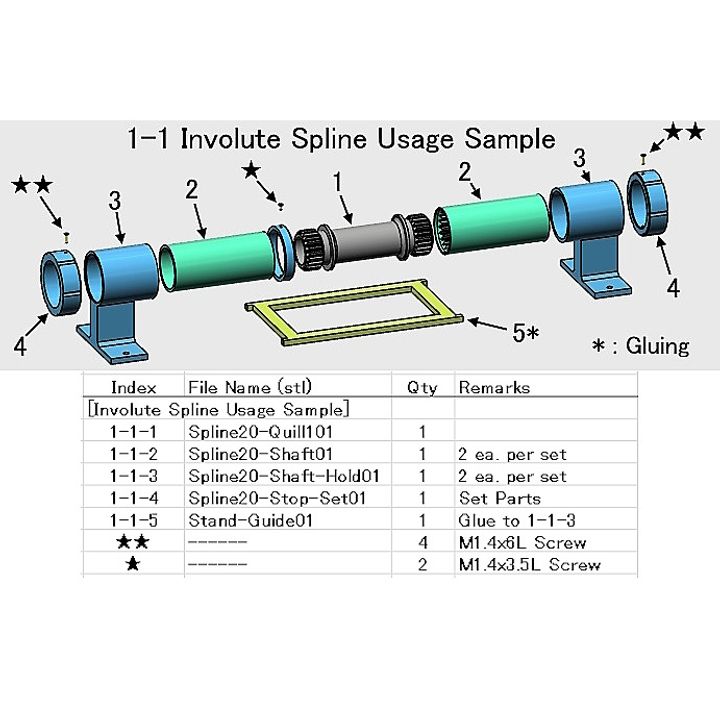 3D Printable Jet Engine Basic Component: Involute Spline by Motoo Kondo
