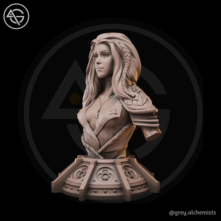 Miniature Bust - Elara the Human Archer, DnD Minis - Fantasy Character Bust for Painting 90mm Height - DnD STL (Pre-Supported)