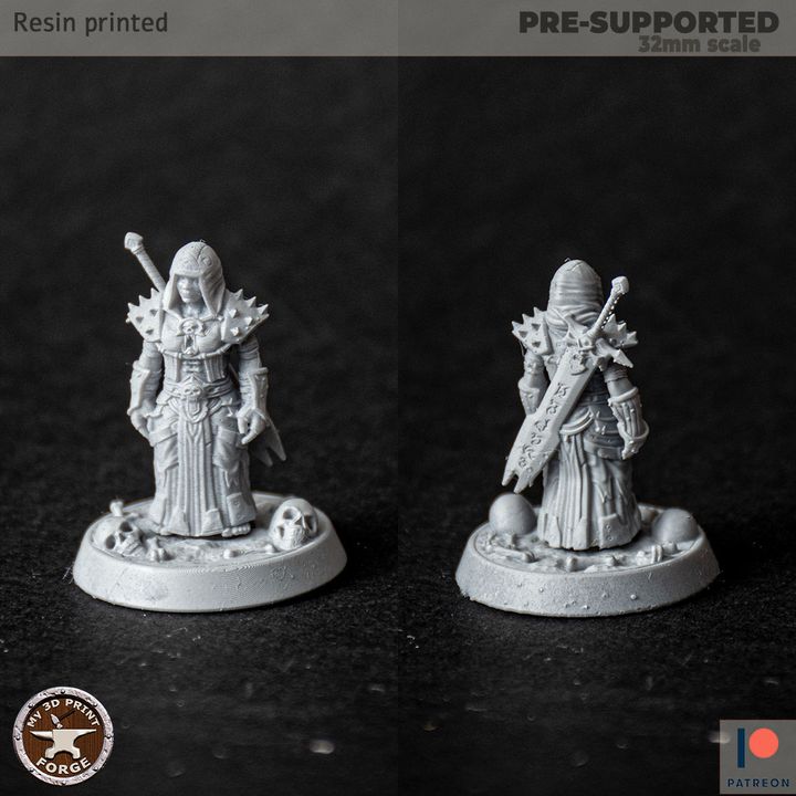 3d Printable Death Knight Dwarf Female 3 Models By My3dprintforge