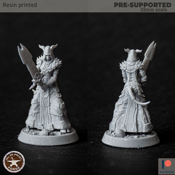 3D Printable Death Knight Draenei Female 3 models by My3DPrintForge