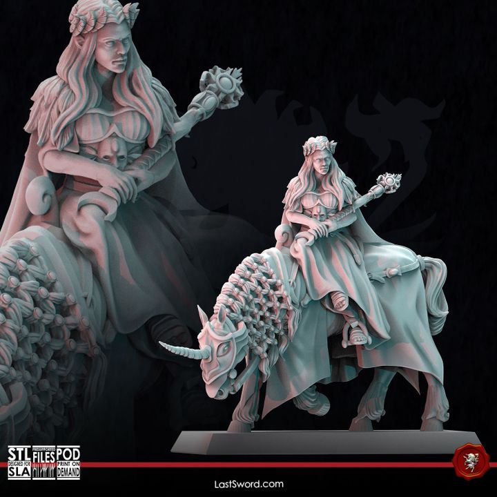 3D Printable Calanthia, Queen of the High Elves by LastSword Miniatures