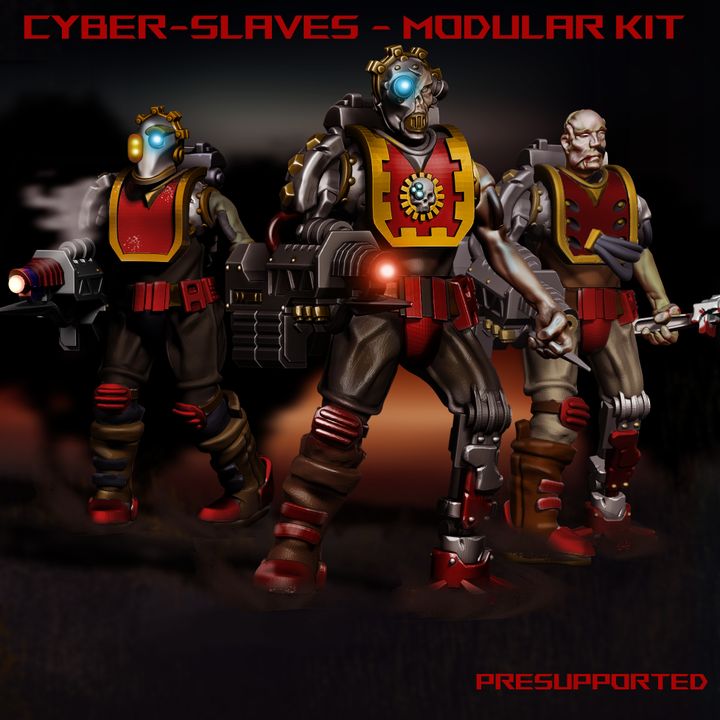 Cyber slaves - scifi cyborg soldiers -modular kit - PRESUPPORTED