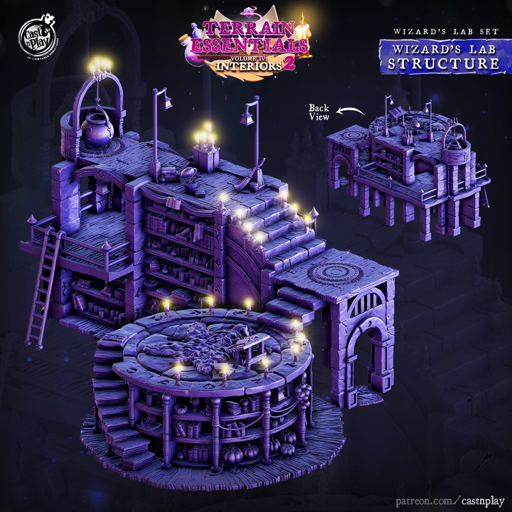 3D Printable Wizard's Lab Set (PreSupported) Terrain by Cast n Play