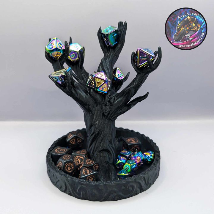 3D Printable Tree Dice Guardian Dice DIsplay by Kirsten M