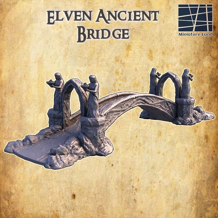 Elven Ancient Bridge - Tabletop Terrain - 28 MM image