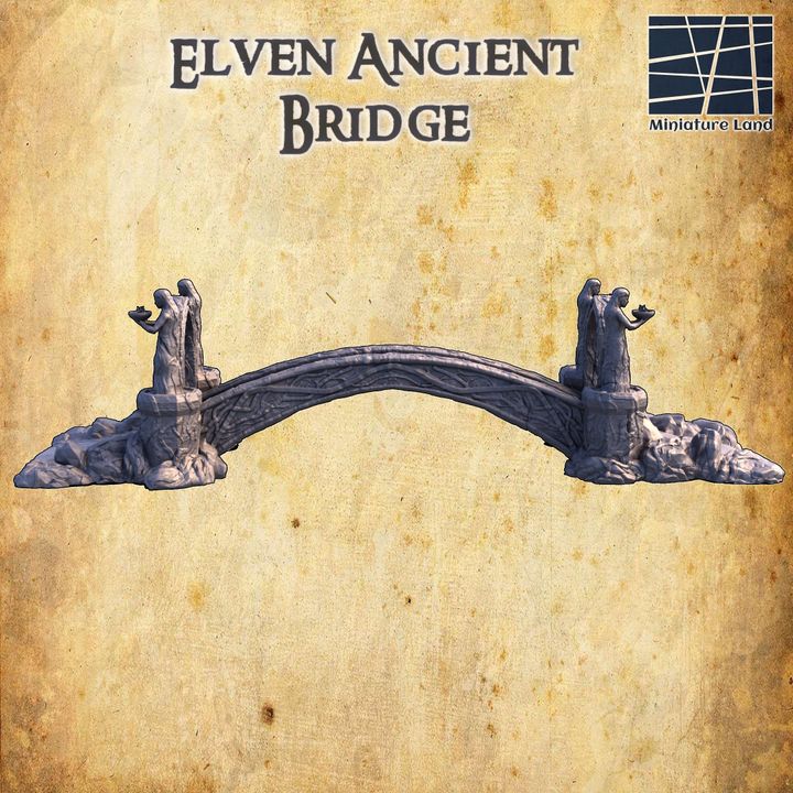 Elven Ancient Bridge - Tabletop Terrain - 28 MM image
