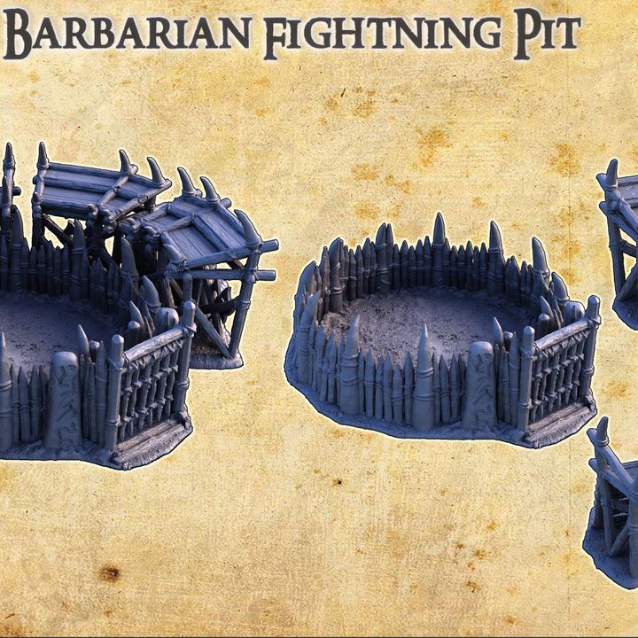 Barbarian Fightning Pit - Tabletop Terrain - 28 MM image