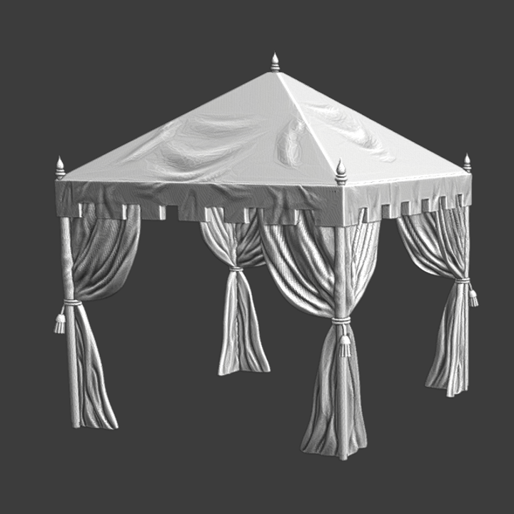 3D Printable Medieval open tournament pavilion - Wargaming prop by ...