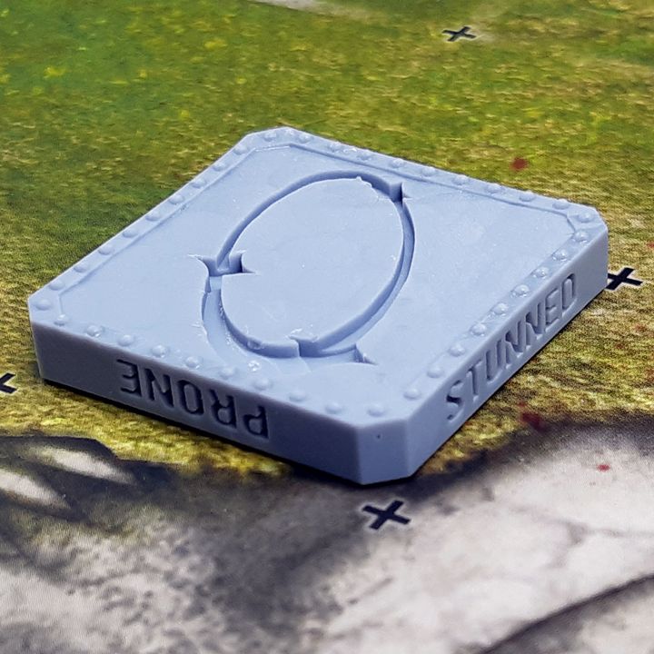 Prone-Stunned Blood Bowl Status Tile Token