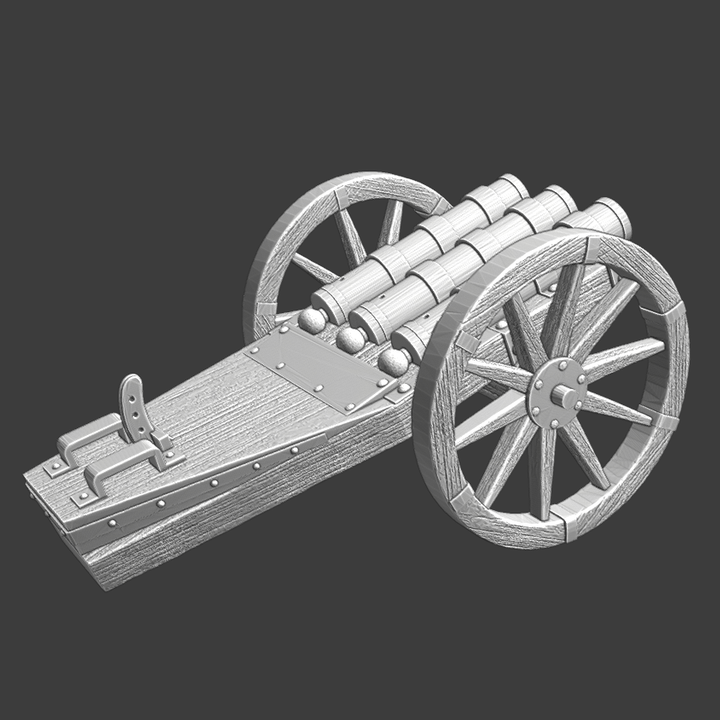 Medieval triple barrel cannon - Wargaming model