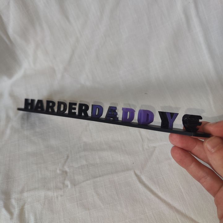 Double-Sided 3D Printed Desk Art - 'Make Love To Me' & 'Harder Daddy