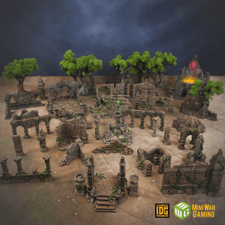 Complete Set Of Jungle Stone Temple Ruins