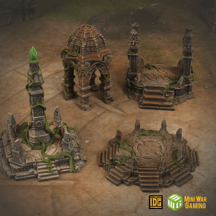 3D Printable Complete Set Of Jungle Stone Temple Ruins by