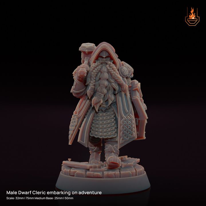 Male Dwarf Cleric walking