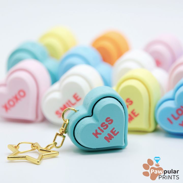 Conversation Clickers, Heart Clicker Fidget Keychain [Private Use Only]