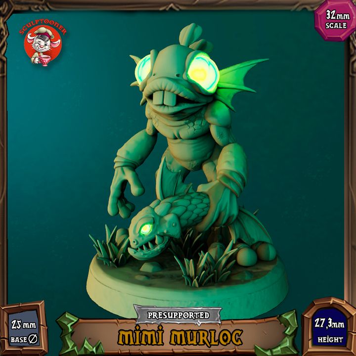 MImi Murloc - 32mm scale pre-supported miniature