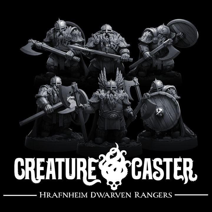 3D Printable Hrafnheim Dwarven Rangers by Creature Caster