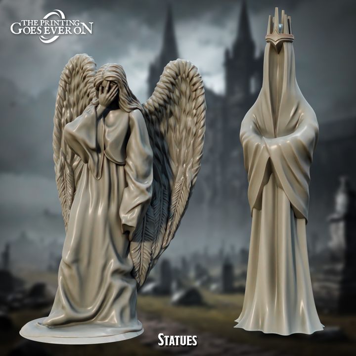 Angel and King Statues - Supportless