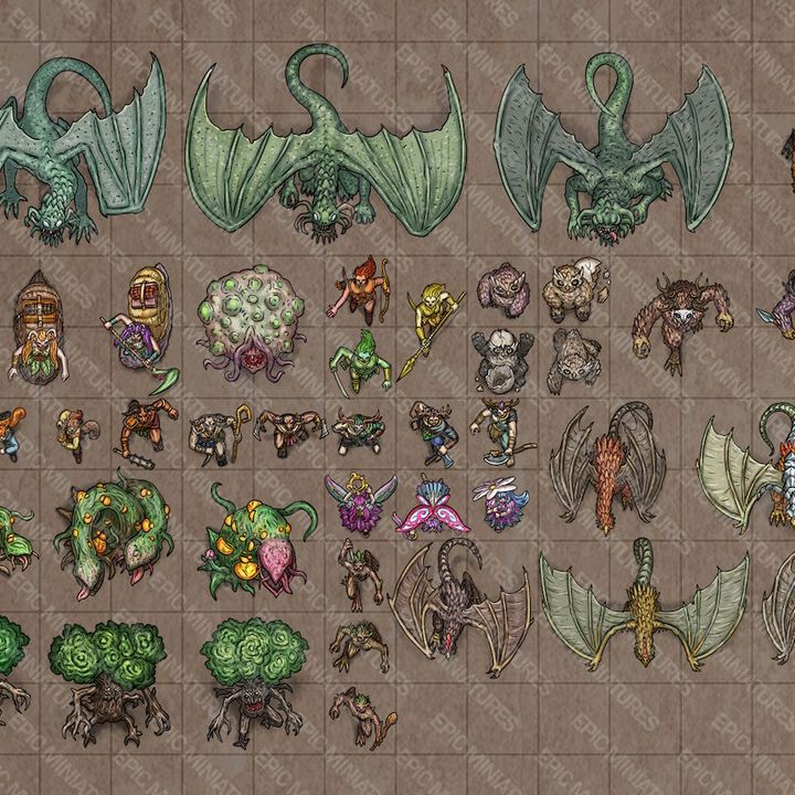 Forest of Wonders Virtual Tabletop Token Set / VTT Tokens Collection