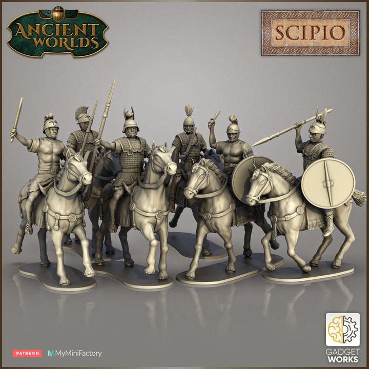 3D Printable 28mm Roman Republican Equites Cavalry by Gadgetworks