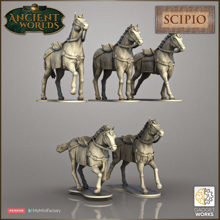 3D Printable 28mm Roman Republican Equites Cavalry by Gadgetworks