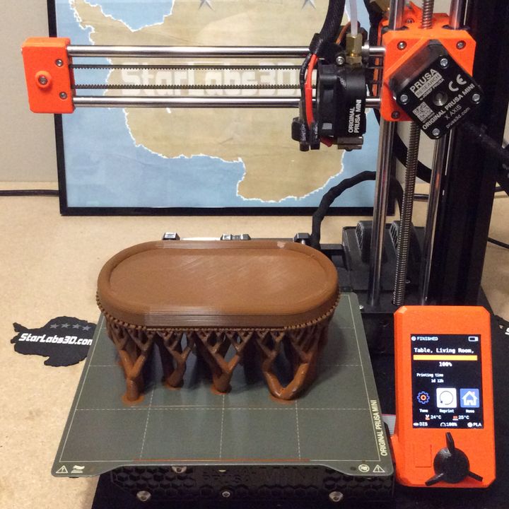 3D Printable Table, Living Room, Oval by Star Labs 3D, LLC