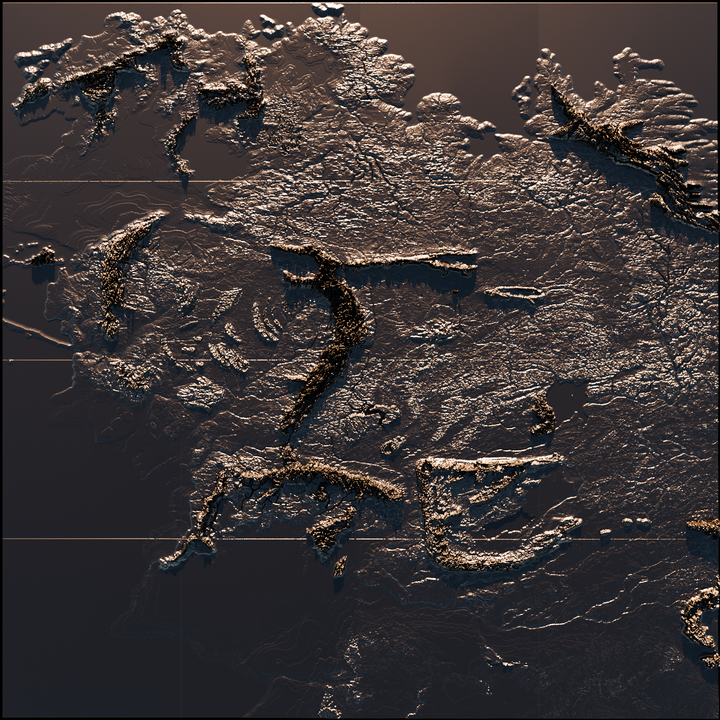 3D Printable Middle Earth Tiled - 720X720 Me Bronze 