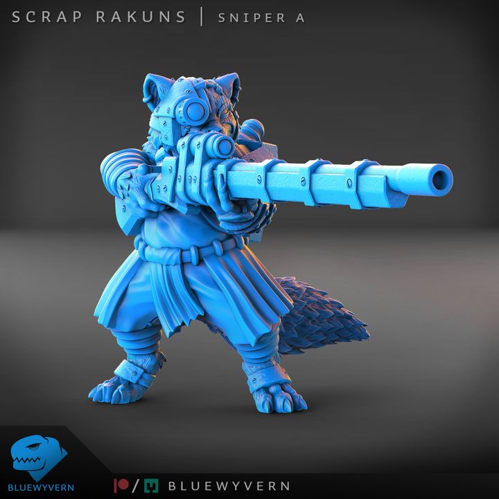 3D Printable Scrap Rakuns - Sniper A by BlueWyvern