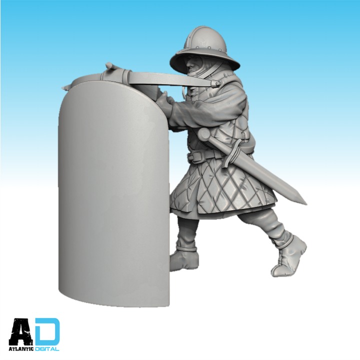 3D Printable Genoese Crossbowmen (Early) by Wargames Atlantic