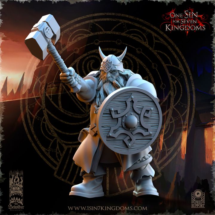 3D Printable Dwarven Kingdoms Warriors by The Beholder