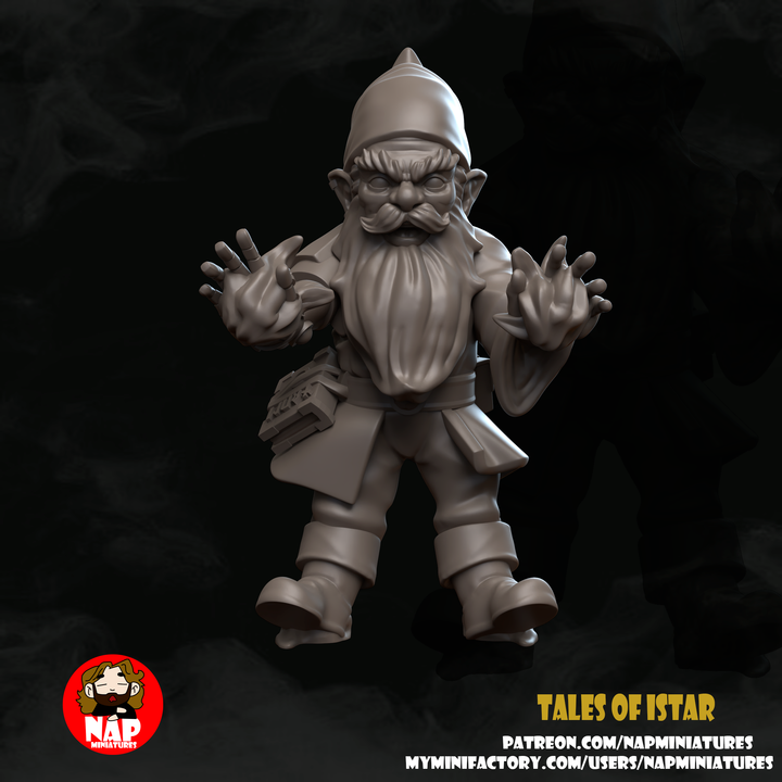 3D Printable Gnome Wizard by Nap Miniatures by Nacho Nogués