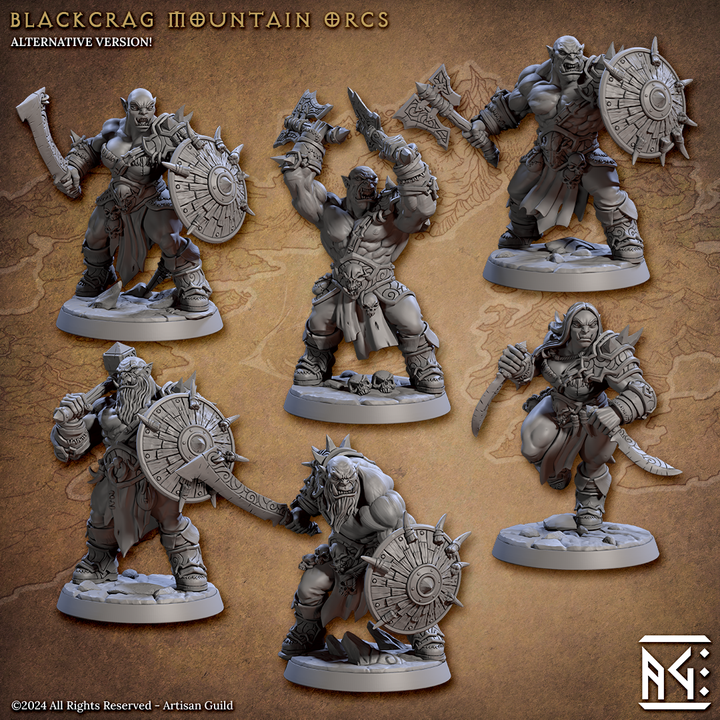 3D Printable Blackcrag Mountain Orc - D (Blackcrag Orcs) by Artisan Guild