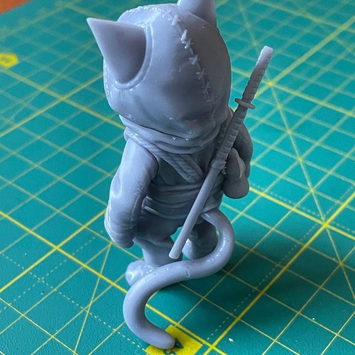 にゃん汰　0825 3D Printable Ninja Cat with Katana by Grass Hopper