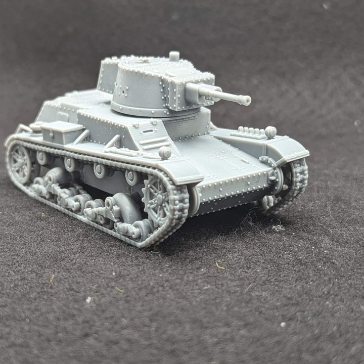 3D Printable Light Tank 7TP jw (single turret) (Poland, WW2) by Wargame3d