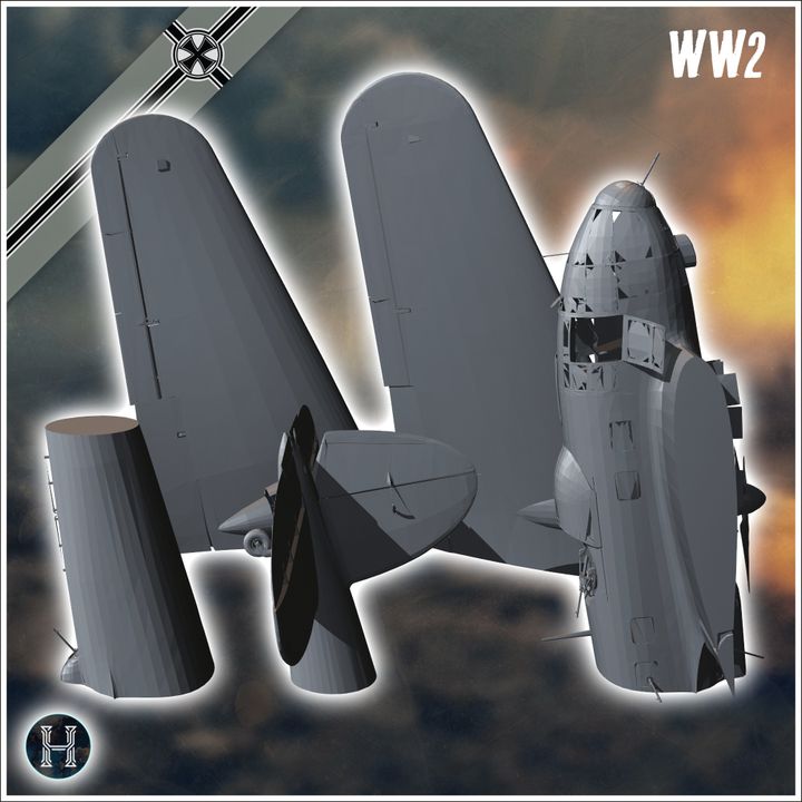 3D Printable Heinkel He 111 airliner and bomber aircraft (6
