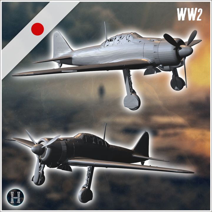 3D Printable Mitsubishi A6M Zero Zeke long-range carrier
