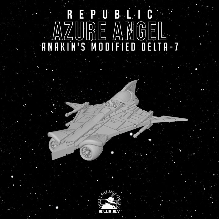 3D Printable Anakin Azure Angel (Modified Delta-7B) (X-Wing Scale