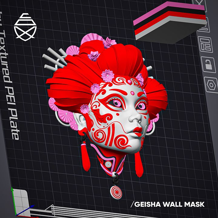 3D Printable GEISHA WALL MASK by PipeCox 3D Printable GEISHA WALL MASK by PipeCox