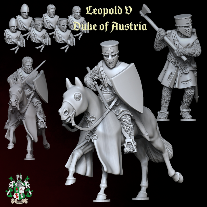 3D Printable Leopold V, Duke of Austria (partially modular