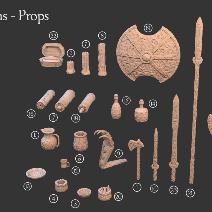 3D Printable Draugar Ruins - Tomb Object and Props by Making Tlon