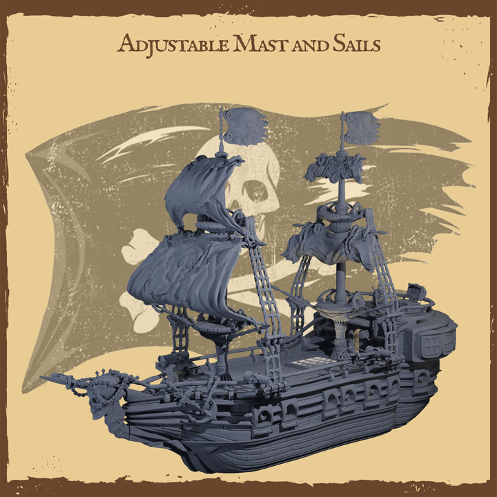 3D Printable The Ancient Mariner Modular Pirate Ship for Tabletop