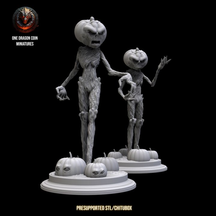 3D Printable Monsters Parade, Gansher, Mimic, Humanoid Pumpkins by