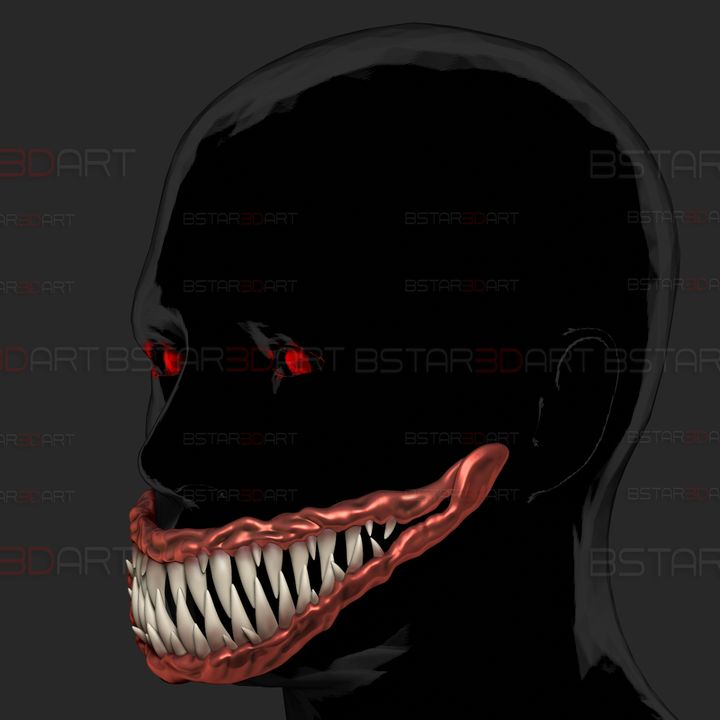 3D Printable Monster Teeth - Jaw Moveable - Halloween cosplay by