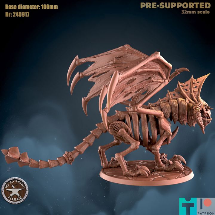 3D Printable Giant Undead Frost Dragon by My3DPrintForge