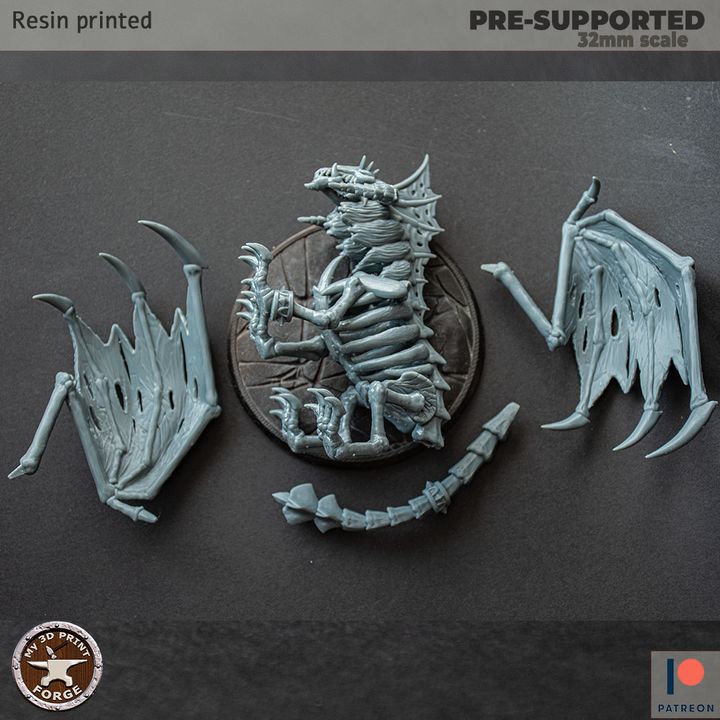 3D Printable Giant Undead Frost Dragon by My3DPrintForge