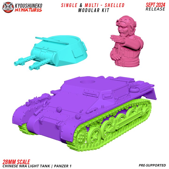 3D Printable Panzer 1 | Chinese NRA Light Tank ww2 by