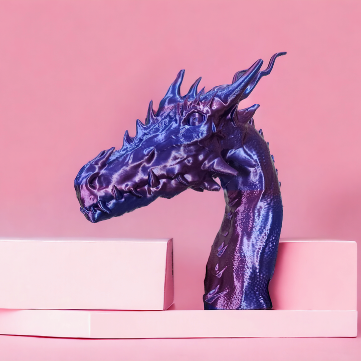 3D Printable DRAGON HEAD SCULPTURE by Mels 3D Labs