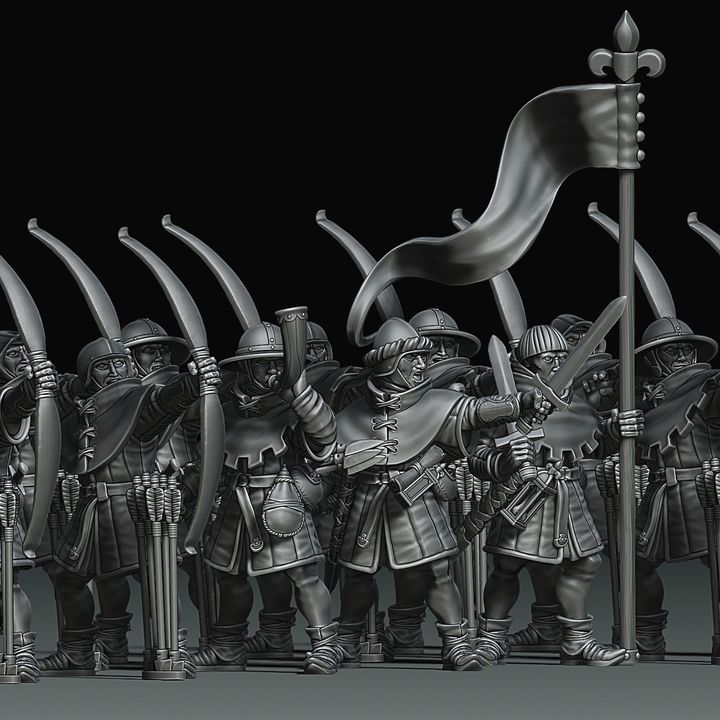 3D Printable Medieval Archer - Bretonn - 28/32mm by TheGoodBrick